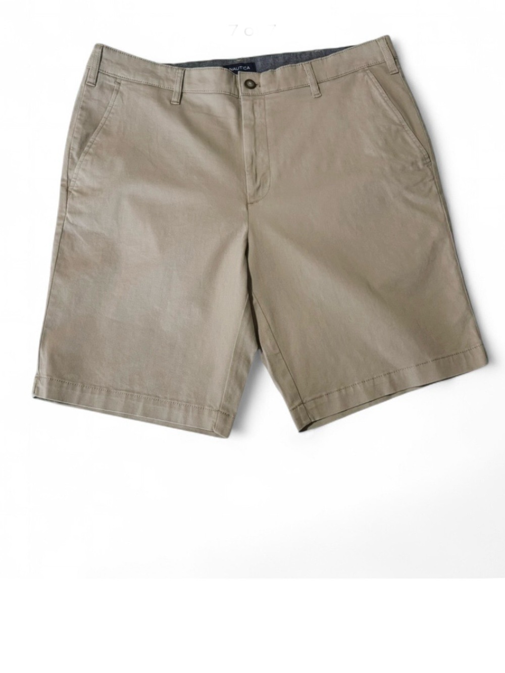 Nautica Men's Khaki Flat-Front Chino Shorts